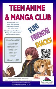 Teen Anime and Manga Club @ Main Hendersonville Library | Hendersonville | North Carolina | United States