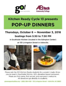 Cycle 13 Pop Up Dinner (2 SEATINGS) @ Southside Kitchen @ Arthur R. Edington Education and Career Center | Asheville | North Carolina | United States