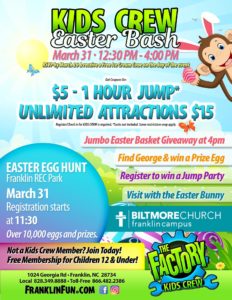 Kids Crew Easter Bash @ The Factory Franklin & Macon County Rec Park | Franklin | North Carolina | United States