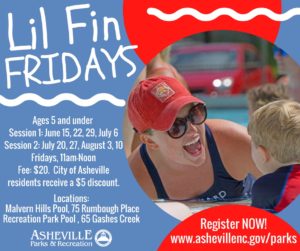 Li’l Fin Fridays (5yrs and under) @ Recreation Park Pool and Malvern Hills Pool