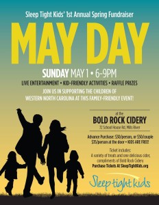 May Day, Sleep Tight Kids' 1st Annual Spring Fundraiser @ Bold Rock Cidery | Mills River | North Carolina | United States