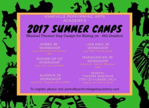 2017 Creative Arts Camps (Rising 1st-12th Grade) @ Asheville Performing Arts Academy | Asheville | North Carolina | United States