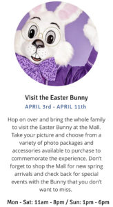 Visit the Easter Bunny @ Blue Ridge Mall | Hendersonville | North Carolina | United States