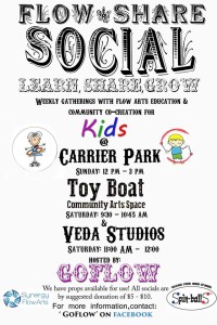 Flow Share Social Gathering (ages 6+ years) @ Toy Boat Community Art Space or Veda Studios