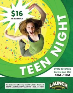 Teen Night! (13-19yrs) @ Launch Trampoline Park Asheville  | Arden | North Carolina | United States