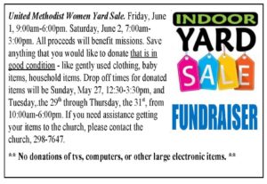 United Methodist Women Indoor Yard Sale @ Groce United Methodist Church, Asheville, NC | Asheville | North Carolina | United States