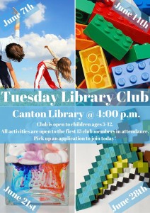 Tuesday Library Club (5-12yrs) @ Canton Public Library | Canton | North Carolina | United States