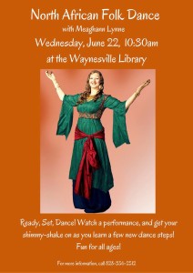 North African Folk Dance with Meaghann Lynne (all ages!) @ Waynesville Public Library | Waynesville | North Carolina | United States