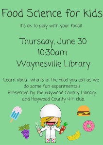 Food Science for Kids @ Waynesville Public Library | Waynesville | North Carolina | United States