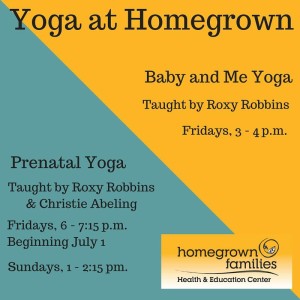 Baby & Me Yoga @ Homegrown Babies: Asheville Doula Services | Asheville | North Carolina | United States