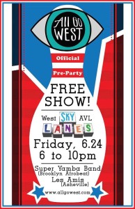 FREE! All Go West Official Pre-Party Show @ Sky Lanes Asheville | Asheville | North Carolina | United States