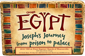 'EGYPT: Joseph's Journey from Prison to Palace' Vacation Bible School @ First Baptist Church Weaverville | Weaverville | North Carolina | United States