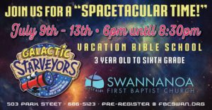 'Galactic Starveyors' Vacation Bible School (3yrs-6th Grade) @ First Baptist Church of Swannanoa | Swannanoa | North Carolina | United States