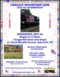 Annual 4th of July Trolly Train Ride @ Craggy Mountain Line Railroad | Woodfin | North Carolina | United States