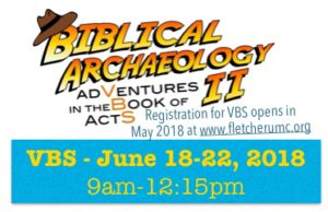 'Adventures in Biblical Archaeology' Vacation Bible School begins (4yrs-Rising 6th Grade) @ Fletcher United Methodist Church | Fletcher | North Carolina | United States