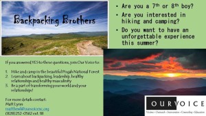 Free 5-day Backpacking Program (Middle School Boys) @ White Pine Campground in the Pisgah National Forest