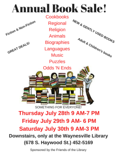 Annual Book Sale @ Waynesville Public Library | Waynesville | North Carolina | United States