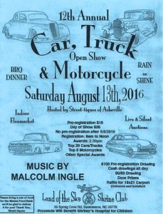 12th Annual Car, Truck, & Motorcycle Show @ Land of the Sky Shrine Club | Swannanoa | North Carolina | United States