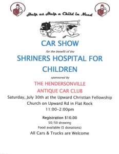 Car Show to Benefit the Shriners Hospital for Children @ Upward Christian Fellowship | Flat Rock | North Carolina | United States