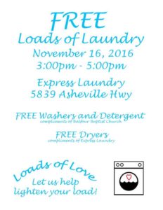 FREE 'Loads of Love' Laundry Day @ Express Laundry | Landrum | South Carolina | United States