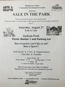 Sale in the Park @ Jackson Park Picnic Shelter 1 & Parking Lot | Hendersonville | North Carolina | United States