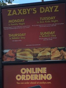 Zax Kidz Night @ Zaxby's Restaurant Locations