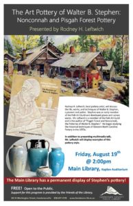 The Art Pottery of Walter B. Stephen: Nonconnah and Pisgah Forest Pottery @ Main Hendersonville Public Library | Hendersonville | North Carolina | United States