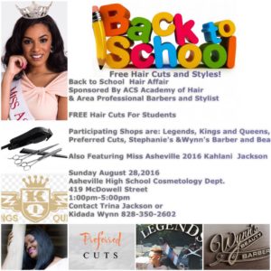 FREE Hair Cuts & Styles for Students Returning to School (all ages) @ Asheville High School Cosmetology Dept | Asheville | North Carolina | United States