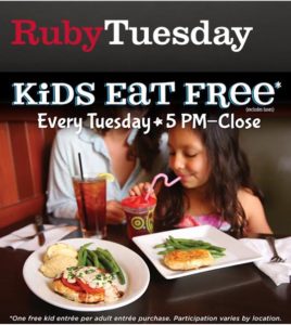 Kids Eat FREE Tuesday @ Ruby Tuesday Restaurants | Fletcher | North Carolina | United States