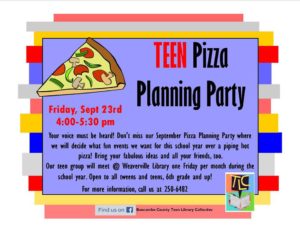 Teen Pizza Planning Party @ Weaverville Public Library | Weaverville | North Carolina | United States