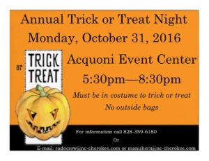 Annual Trick or Treat Night @ Acquoni Event Center