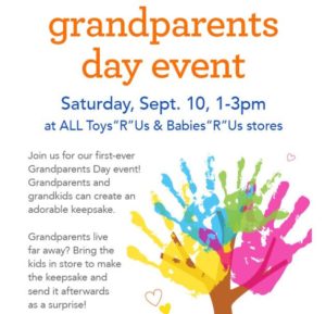 Grandparents Day Event @ all area Toys R Us & Babies R Us Stores