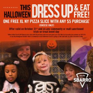 Dress Up in Costume & Eat FREE @ Sbarro Restaurant at the Asheville Mall | Asheville | North Carolina | United States