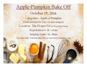 Apple-Pumpkin Bake Off @ The Proper Pot | Brevard | North Carolina | United States