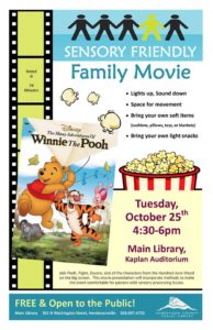 Sensory Friendly Family Movie: 'The Many Adventures of Winnie the Pooh' @ Main Hendersonville Public Library | Hendersonville | North Carolina | United States