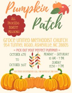 Pick Out a Pumpkin @ Groce United Methodist Church, Asheville, NC | Asheville | North Carolina | United States