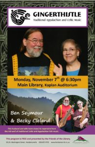 Gingerthistle musical performance @ Main Hendersonville Public Library | Hendersonville | North Carolina | United States