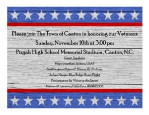 Veterans Day Ceremony @ Pisgah High Memorial Stadium | Canton | North Carolina | United States