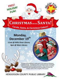 Bright Star Theatre Christmas with Santa @ Mills River Public Library | Mills River | North Carolina | United States