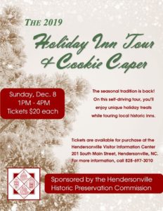 Holiday Inn Tour & Cookie Caper @ 5 beautifully decorated historic properties in Hendersonville