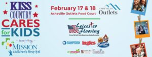 9th Annual Kiss Country Cares for Kids Radiothon @ live broadcast from Asheville Outlets