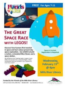 The Great Space Race with LEGOS @ Mills River Public Library | Mills River | North Carolina | United States