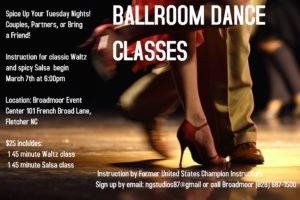 Waltz and Salsa Class with former US Champion John King (9+yrs) @ Broadmoor Event Center | Fletcher | North Carolina | United States