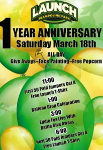 1 Year Anniversary Celebration @ Launch Trampoline Park Asheville | Arden | North Carolina | United States