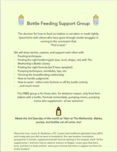 Free Bottle Feeding Support Group @ The Mothership: Asheville Doula and Birth Services  | Asheville | North Carolina | United States