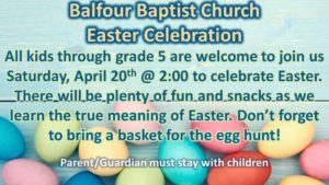 Kid's Easter Celebration (all kids through 5th Grade) @ Balfour Baptist Church | Hendersonville | North Carolina | United States