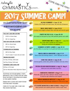 2017 Summer Camp (4-13yrs) @ Asheville Gymnastics | Asheville | North Carolina | United States