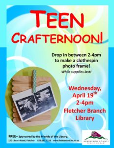 Teen Crafternoon (6th-12th Grade) @ Fletcher Public Library | Fletcher | North Carolina | United States