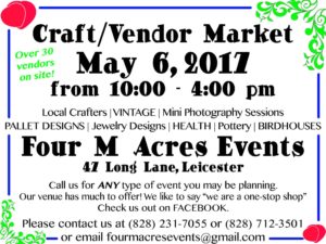 Craft/Vendor Market @ Four M Acres Events | Leicester | North Carolina | United States