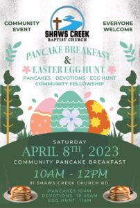 Pancake Breakfast & Easter Egg Hunt @ Shaws Creek Baptist Church HVL | Hendersonville | North Carolina | United States